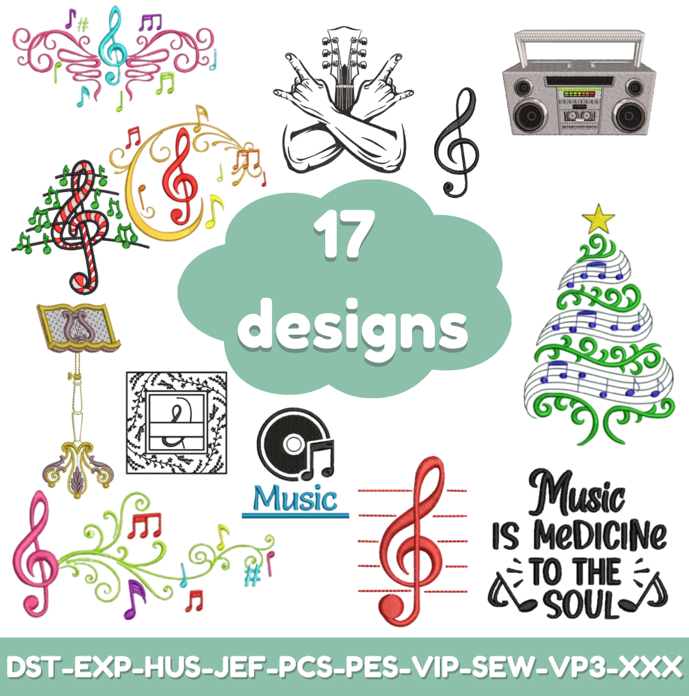 Music Embroidery Bundle