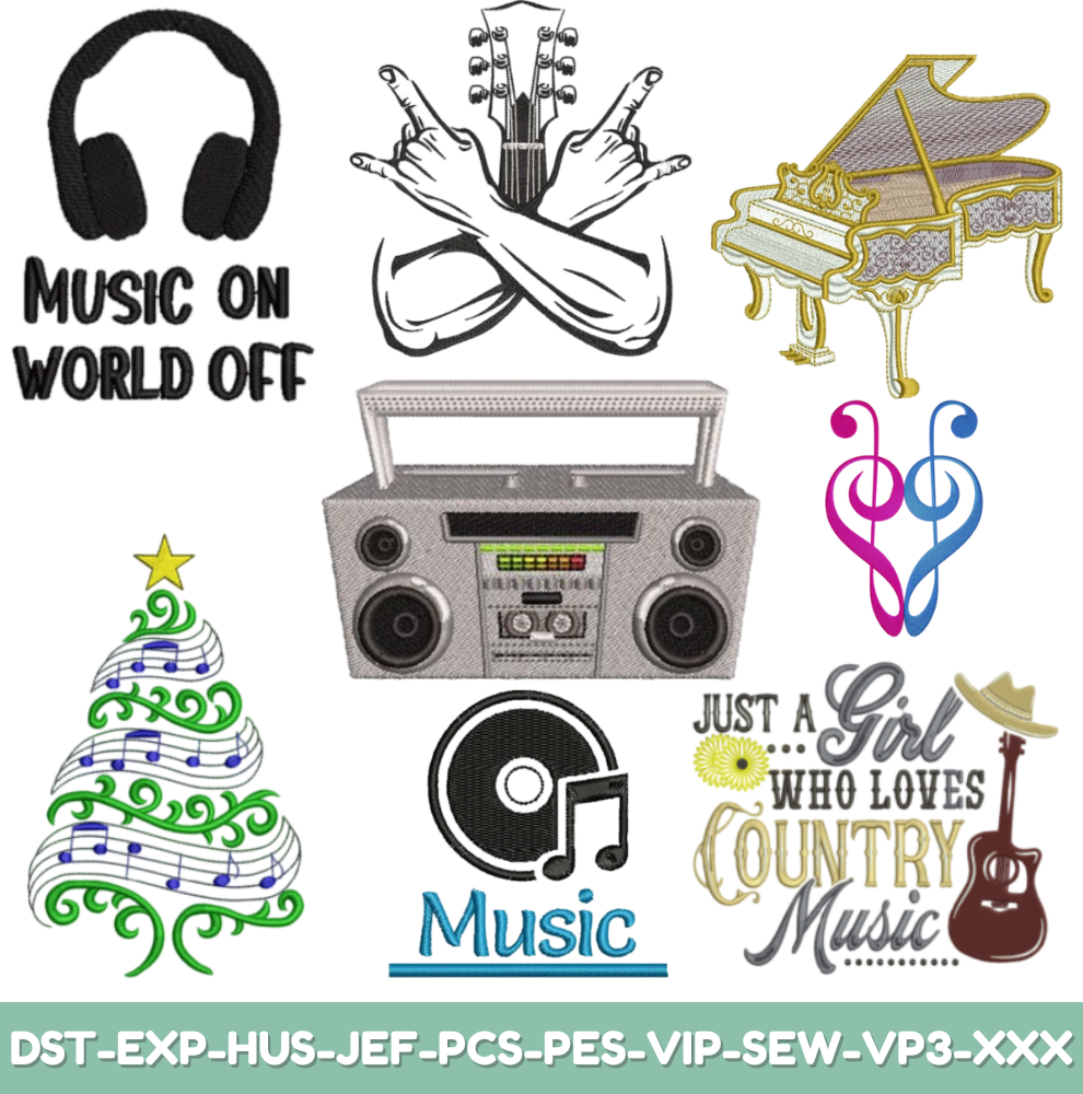 Music Embroidery Bundle